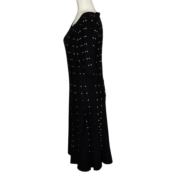 Danny & Nicole Short Sleeve Fit & Flair Knit Dress Women's L | Black & White - Picture 3 of 14